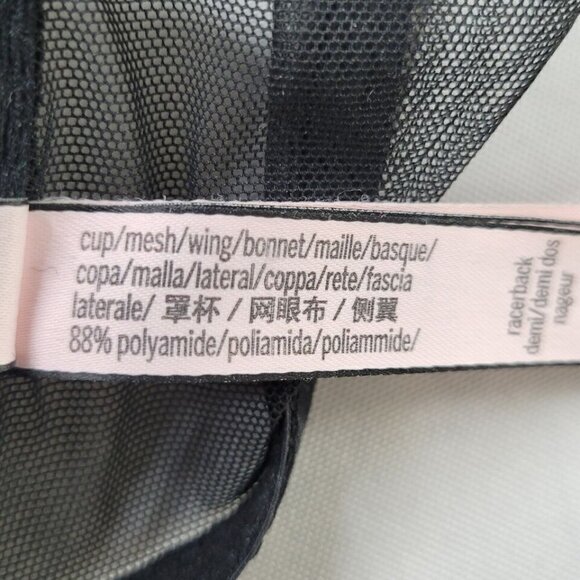 Victorias Secret Demi Racerback Bra 32DDD Lace Mesh Back Underwire Front Hook - Picture 7 of 10